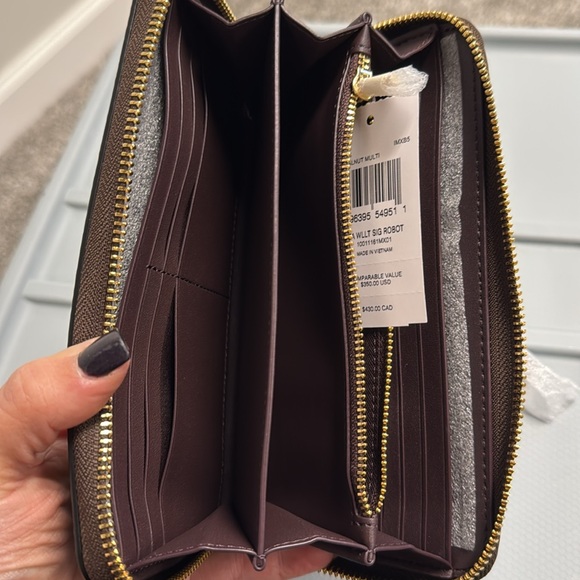 Coach Cosmic Coach Long Zip Around Wallet In Signature Canvas With Robot Print - Picture 8 of 8